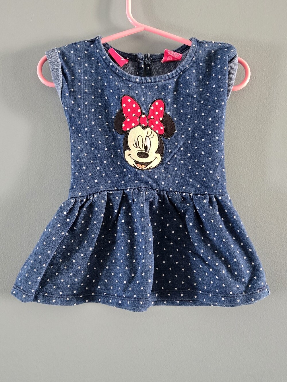 Baby Polka Dot Minnie Mouse Navy Blue Dress 3-6m